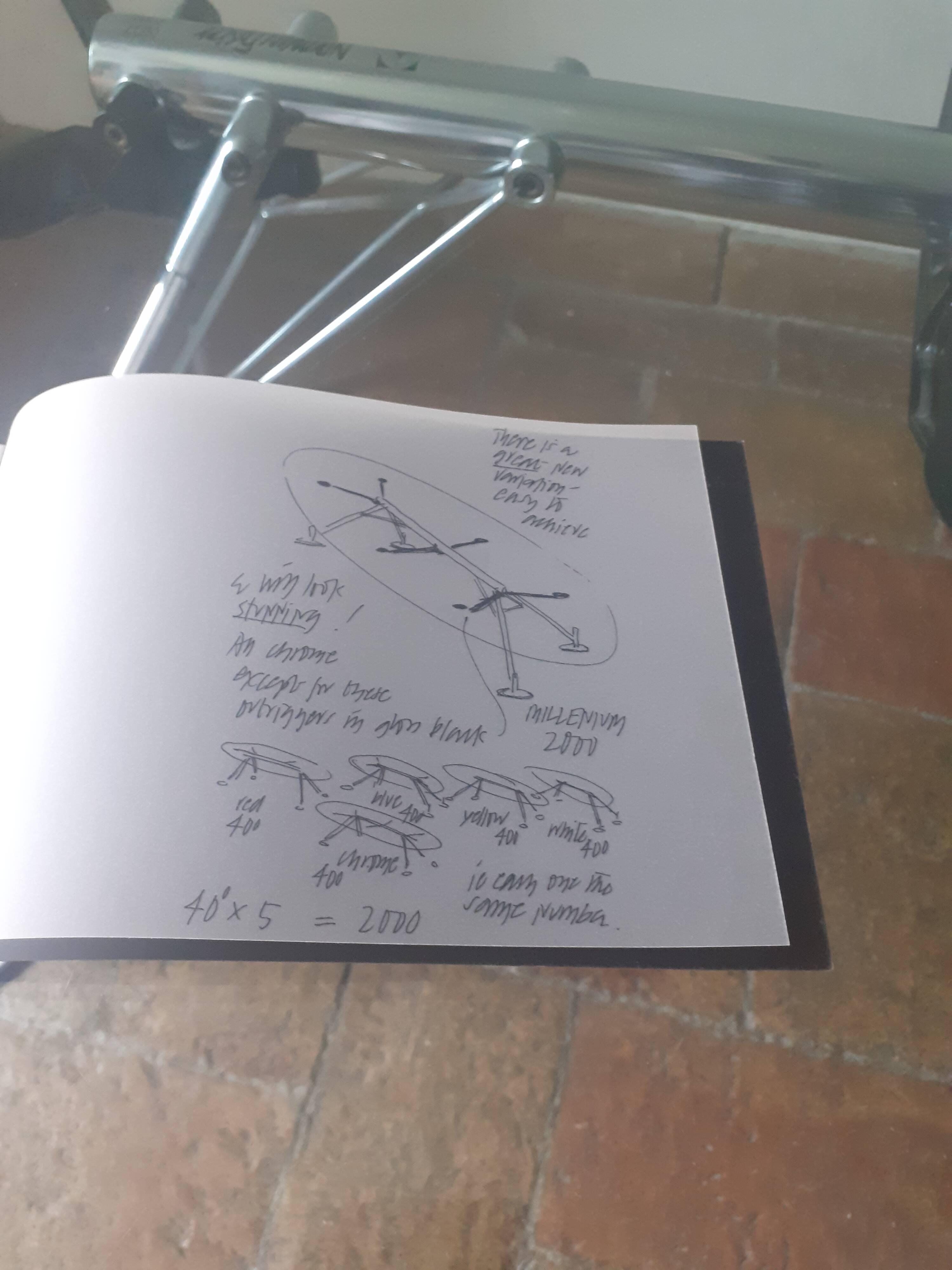 Numbered table design (limited edition) Nomos Norman Foster by Tecno Italy
