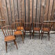 Six ancien bistro chaises à bois