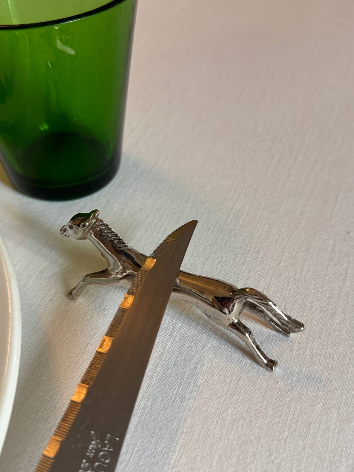 Set of 6 horse knife holders