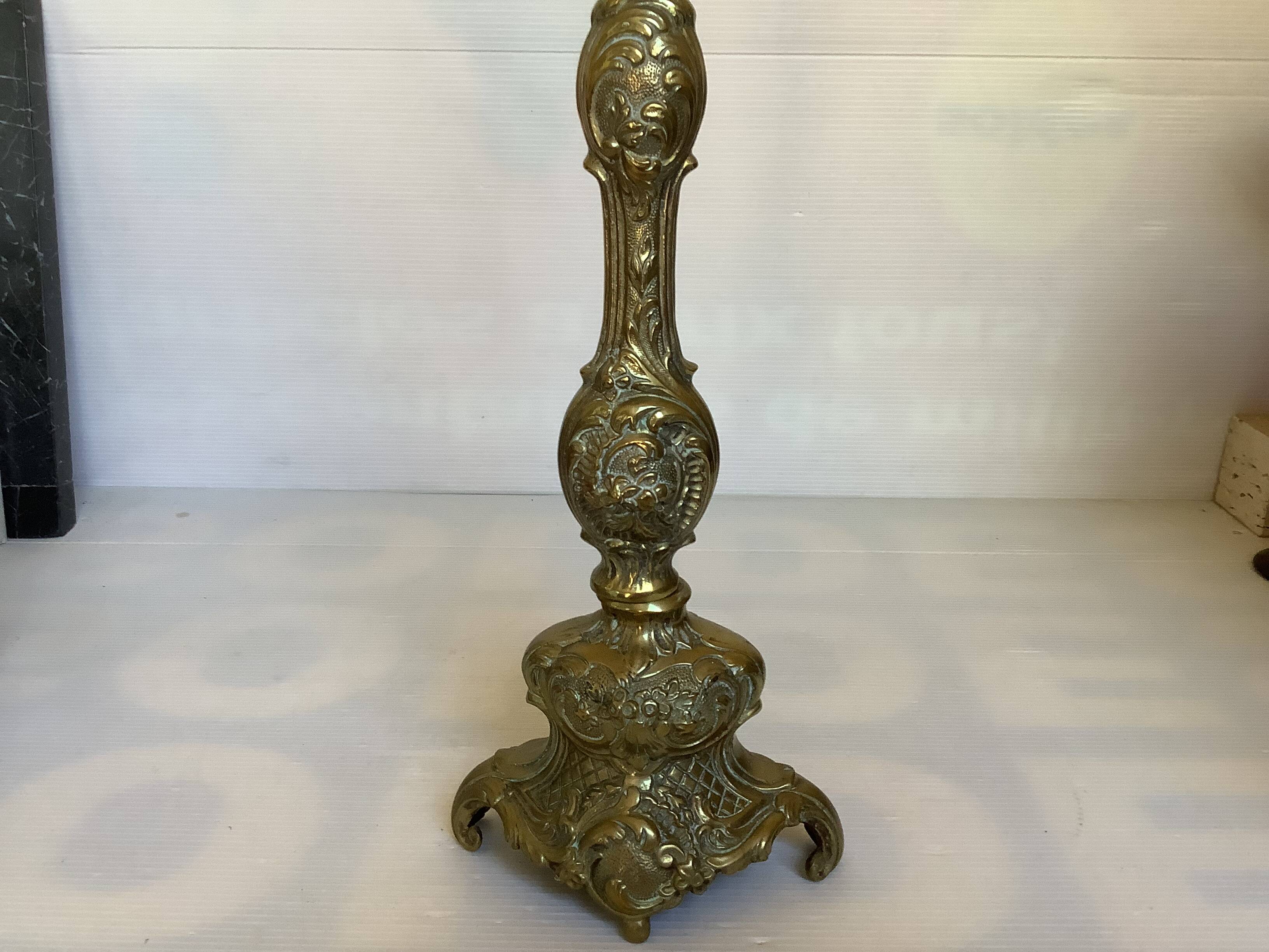 Large worked bronze candlestick