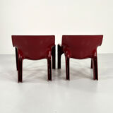 Pair of armchairs vicario bordeaux by Vico Magistretti for Artemide, 1970