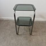 Smoked glass side table - bedside table.