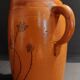 20th century ceramic chevrette enameled terracotta jug signed CM