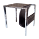 Leather and steel side table 1970