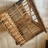 Large basket, rattan basket, old wicker linen basket