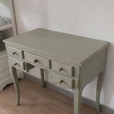 Console en merisier style Louis XV couleur vert lichen