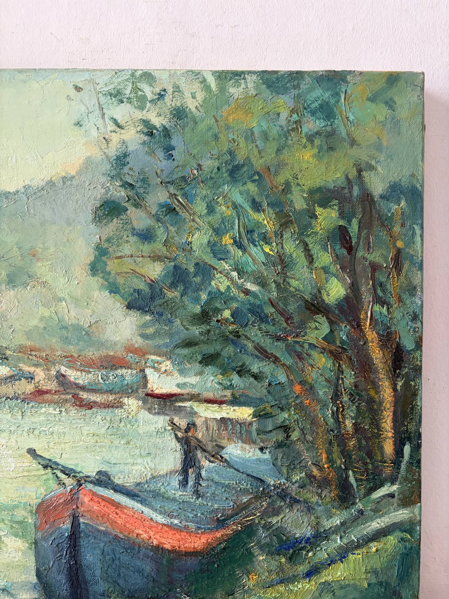 Banks of the Seine at Bougival, oil on canvas signed