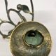 Sculptural bronze candlestick with a patina in the style of Giacometti, 1990.