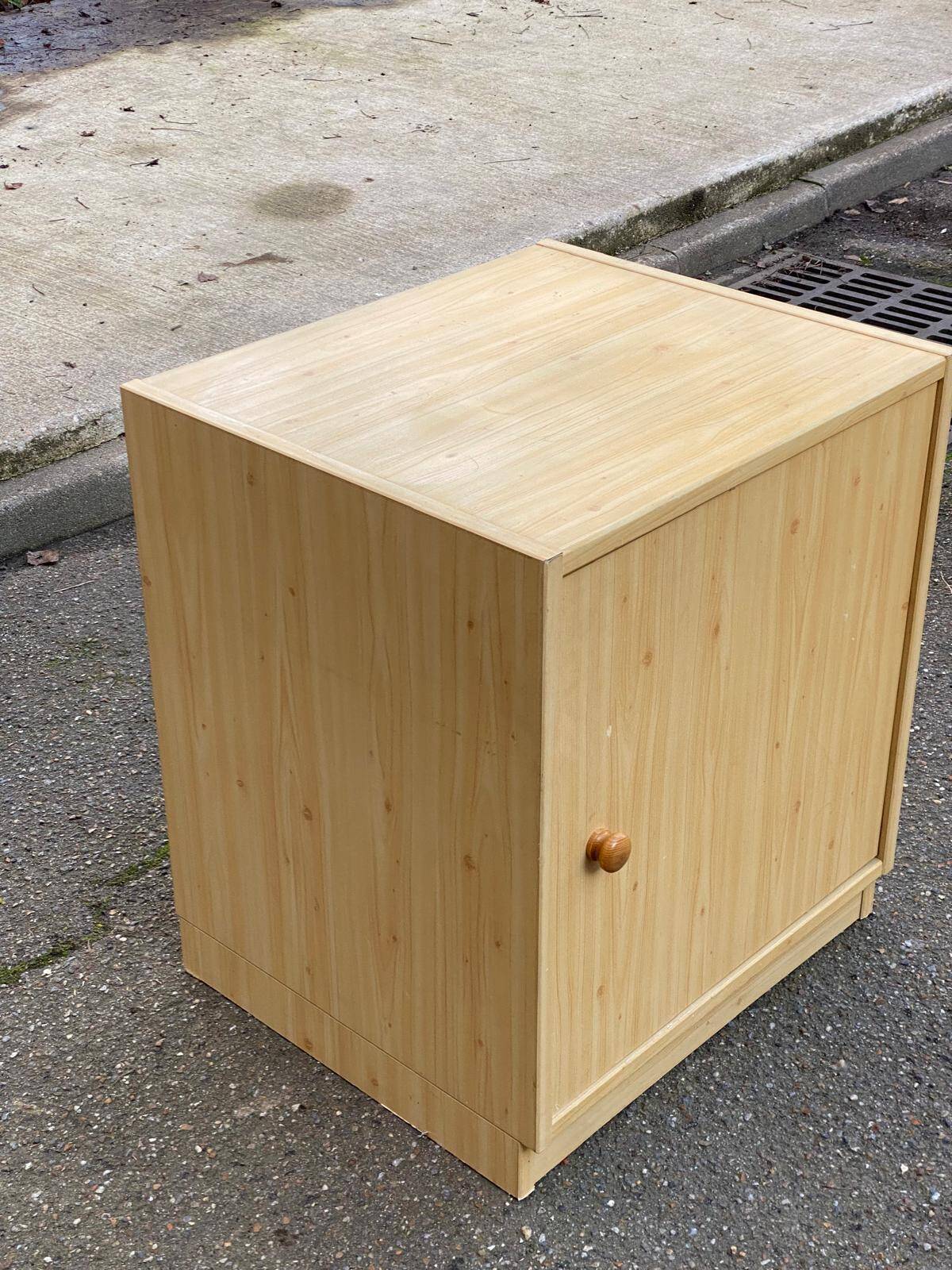 Scandinavian beige wooden chest of drawers