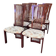 Lacquer and fabric dining chairs by Pietro Costantini, 1980, set of 6