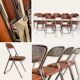 10 vintage skai and chrome metal folding chairs 1970