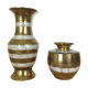 Duo de vases laiton et nacre