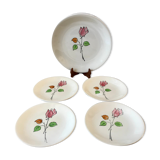 Dessert service flowers Made in France 50s