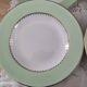 Lot de 6 assiettes creuses L'Amandinoise marli vert d'eau et frise dorée