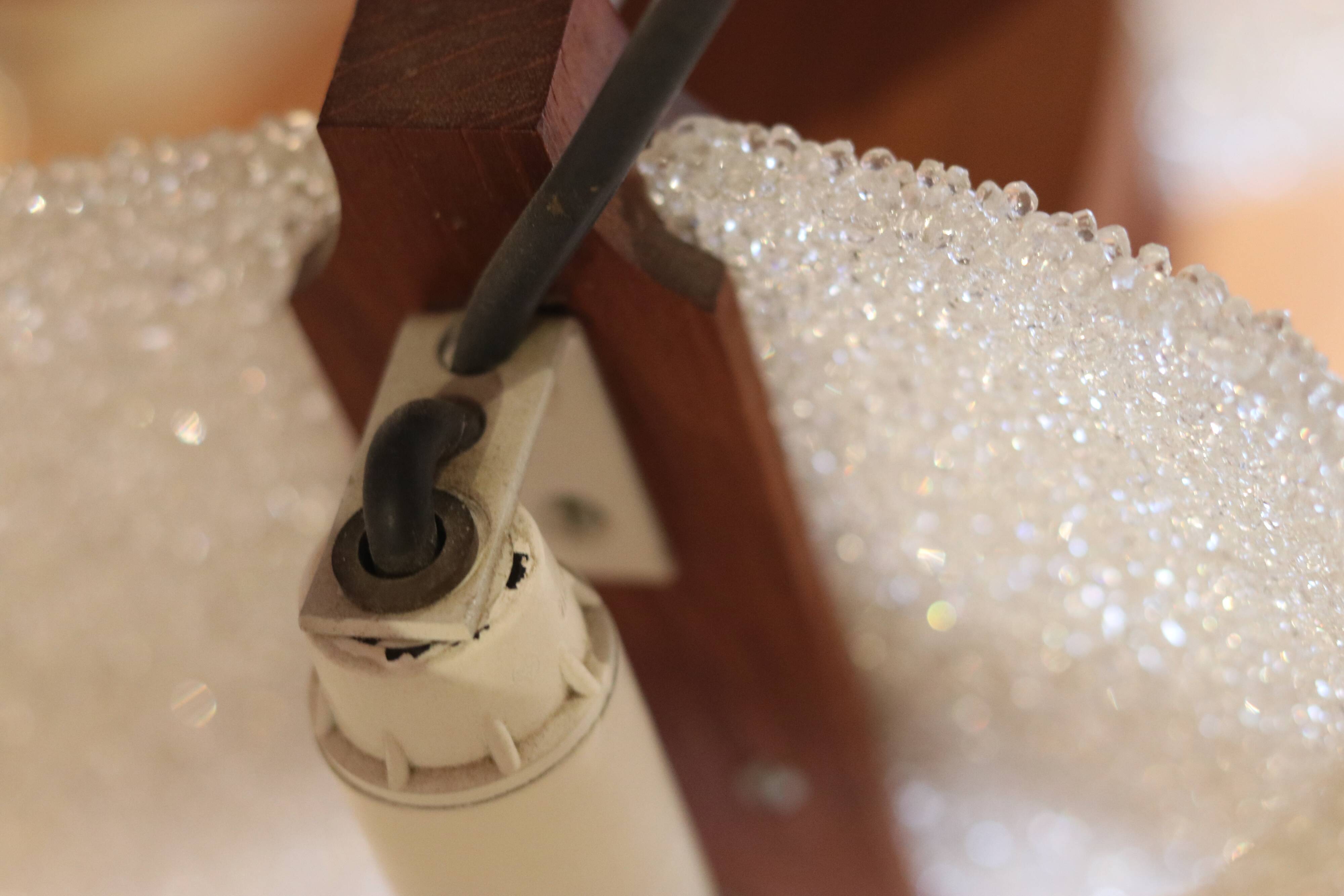 Teak & Perspex granite chandelier (60s)