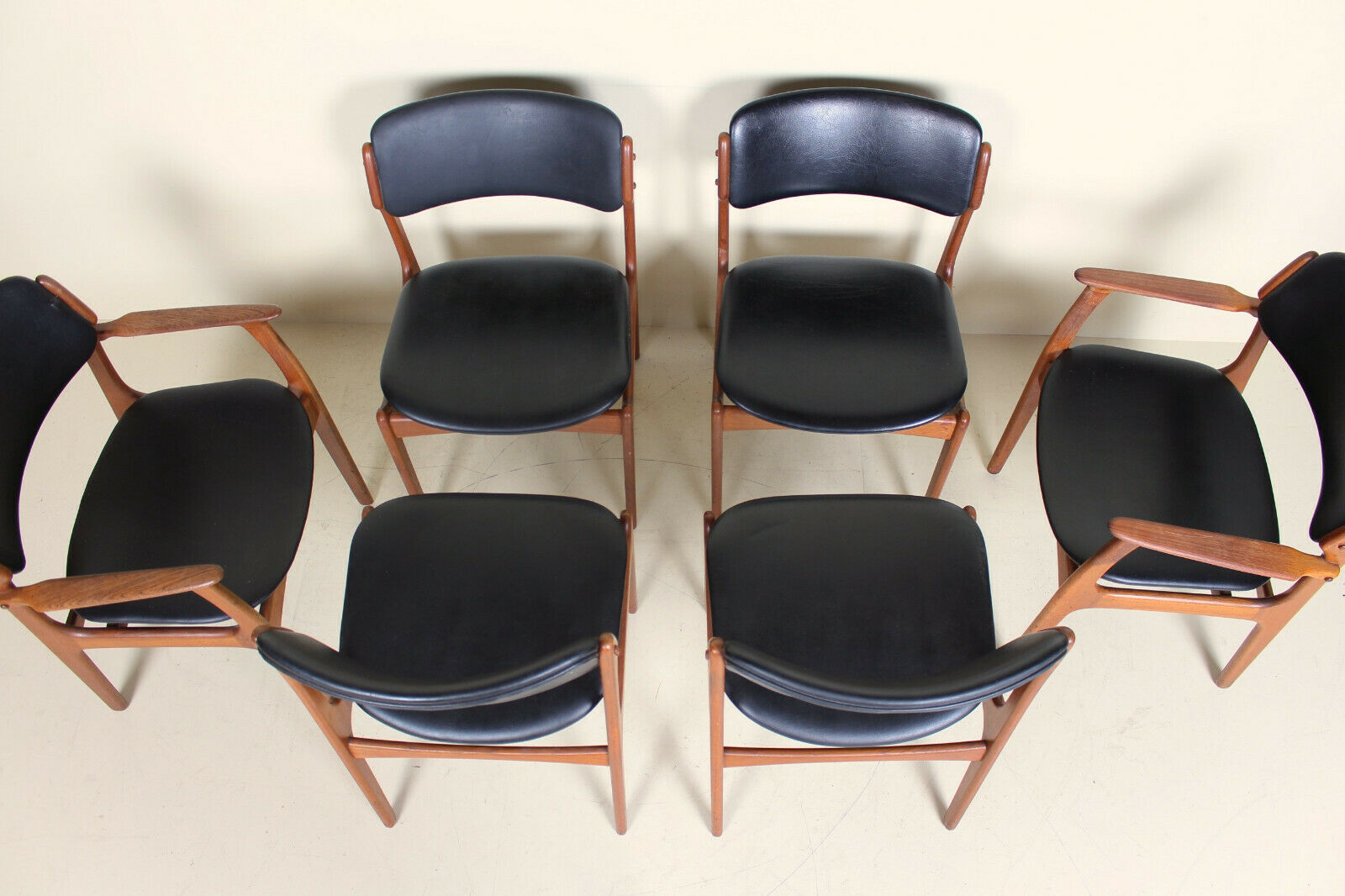 Ensemble de six chaises danoises c1960