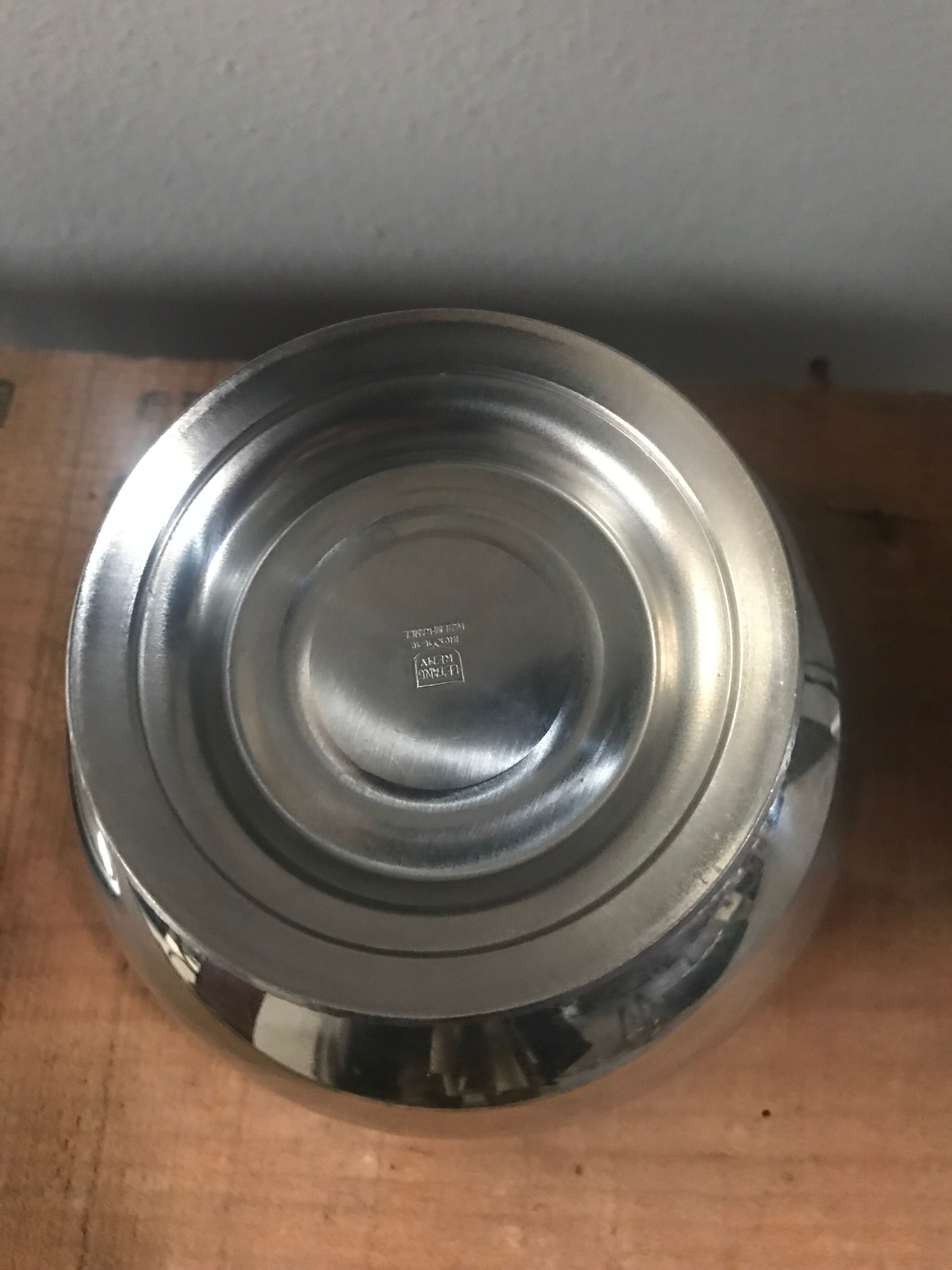 Stainless steel sugar bowl remy letang 80s