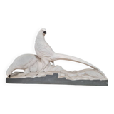 Pair of golden pheasants in crisp porcelain, Art Deco period