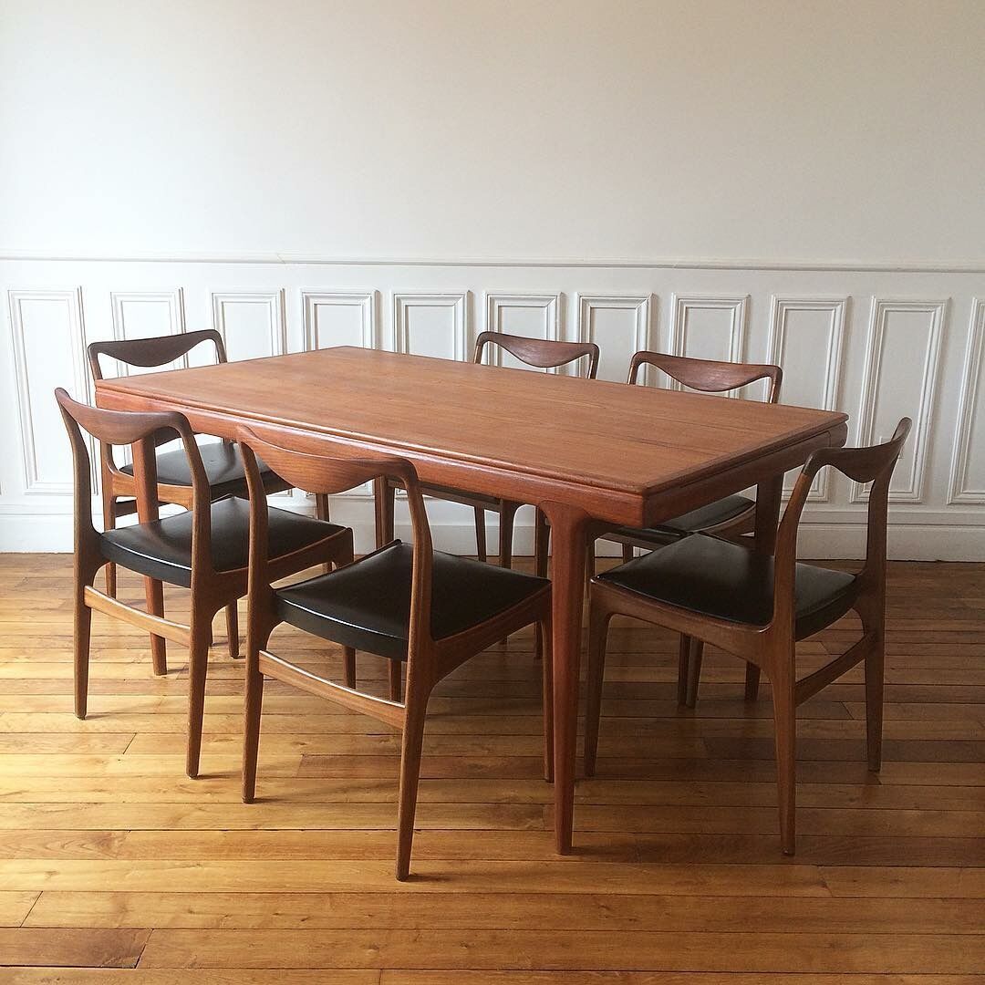 Set de 6 chaises scandinave en teck, circa 1960