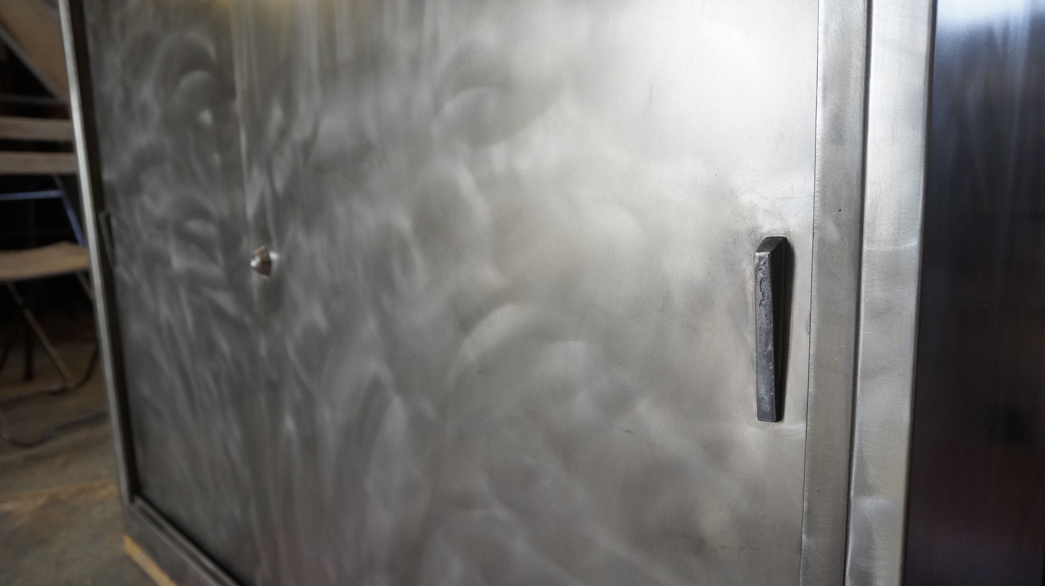 Administrative brushed metal furniture