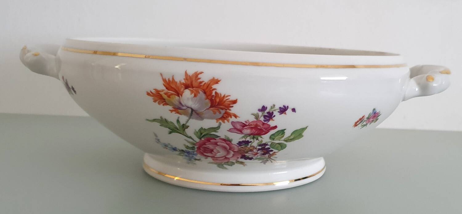 Limoges enamelled porcelain soup tureen