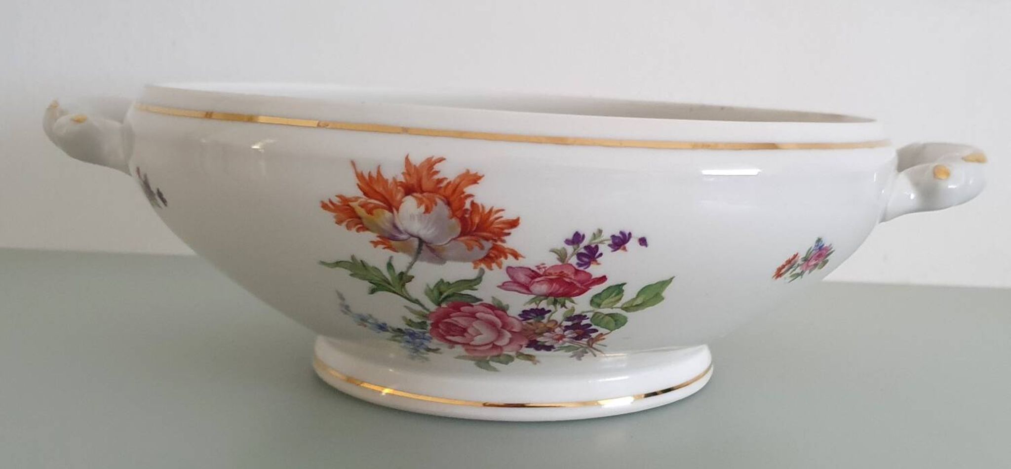 Limoges enamelled porcelain soup tureen