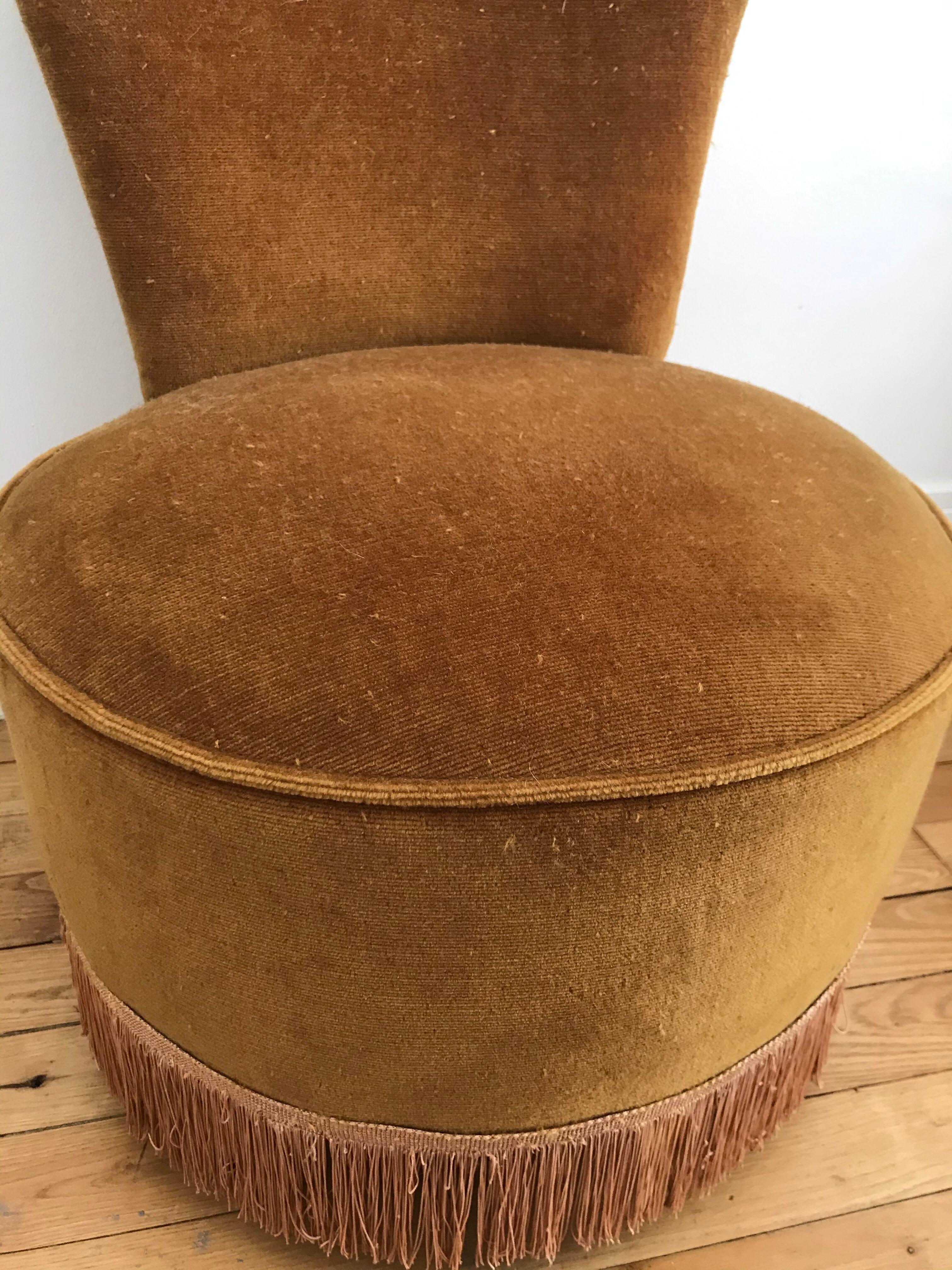 Fauteuil crapaud doré