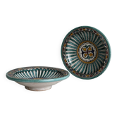 2 antique handmade ceramic dishes
