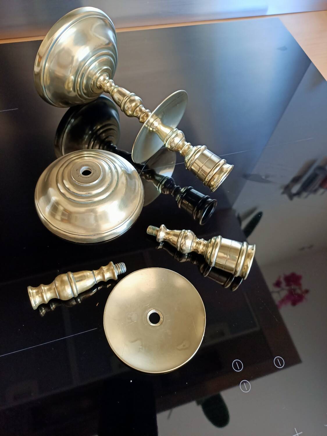 Golden bronze candlesticks