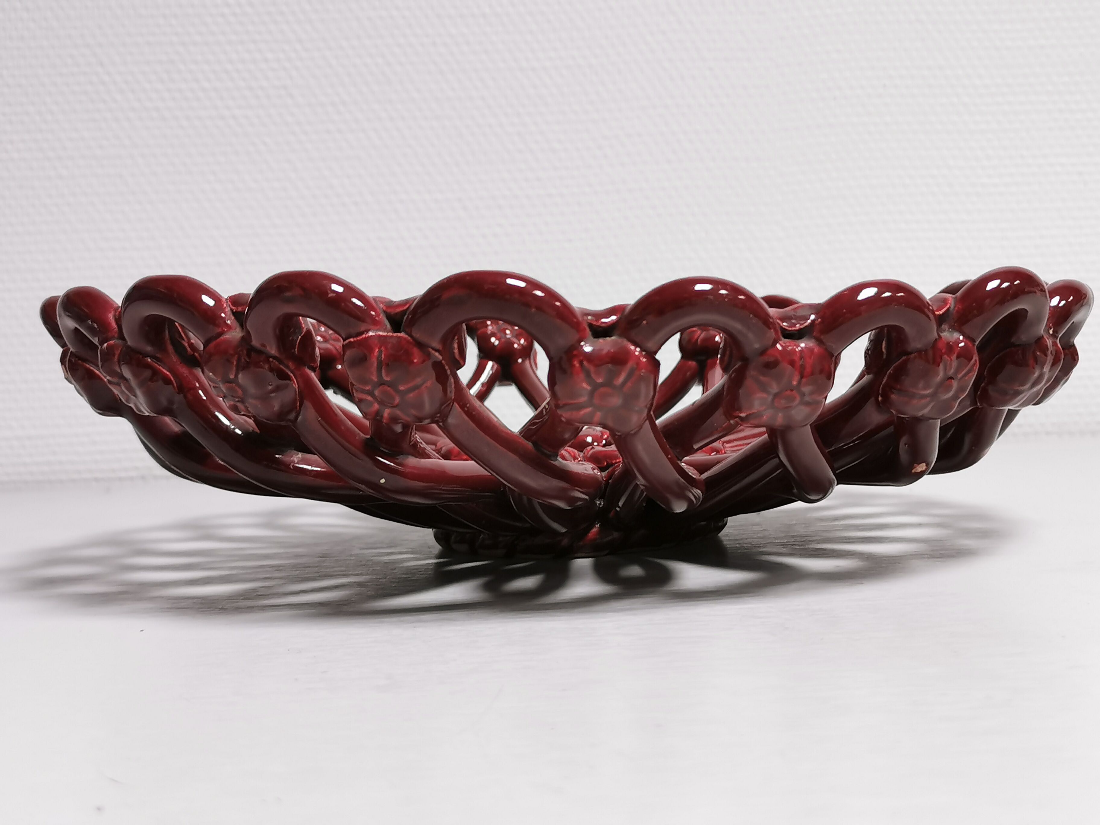 Vintage Fruit Basket , Ceramic Centerpiece VALLAURIS