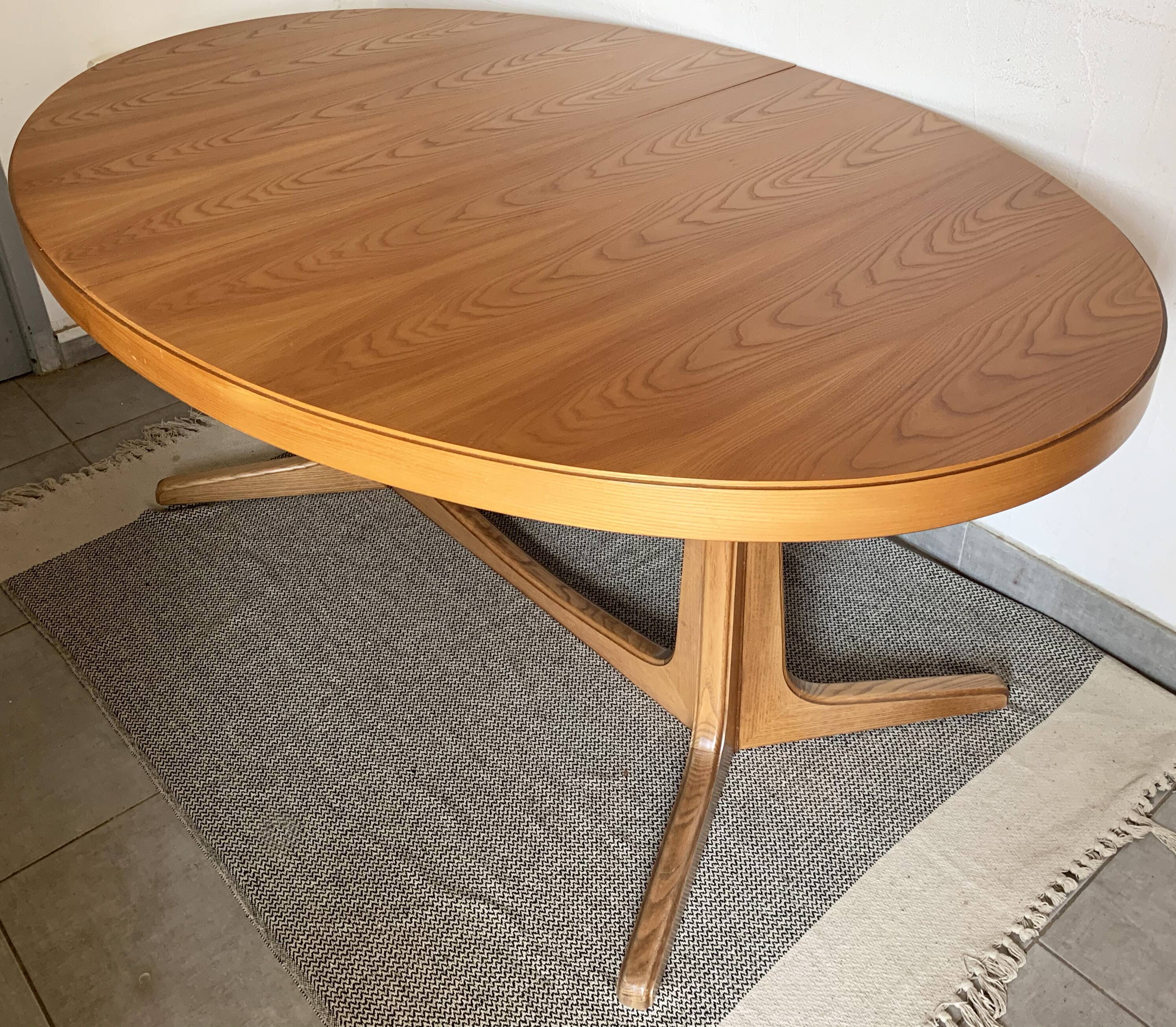 Baumann vintage 1970 oval table, stamped NF