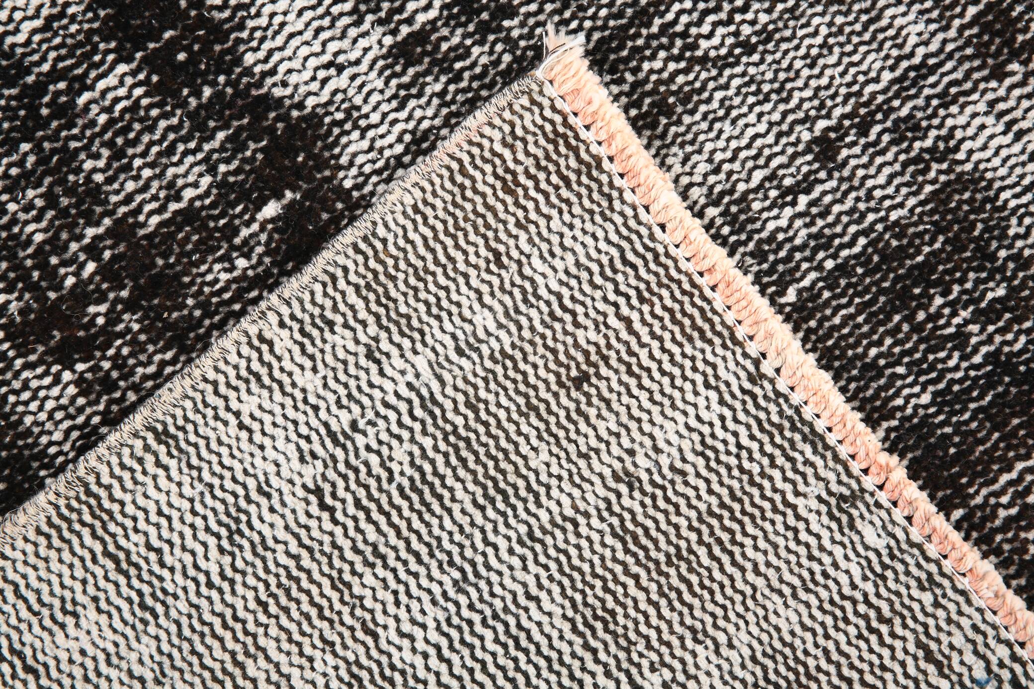 3x9 Shabby Chic Black Gray Turkish Runner Rug, 90x277Cm