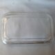 Transparent glass butter dish from lever