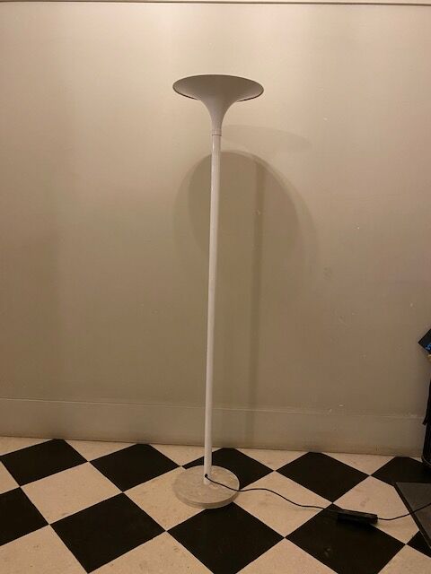 Travertine steel floor lamp