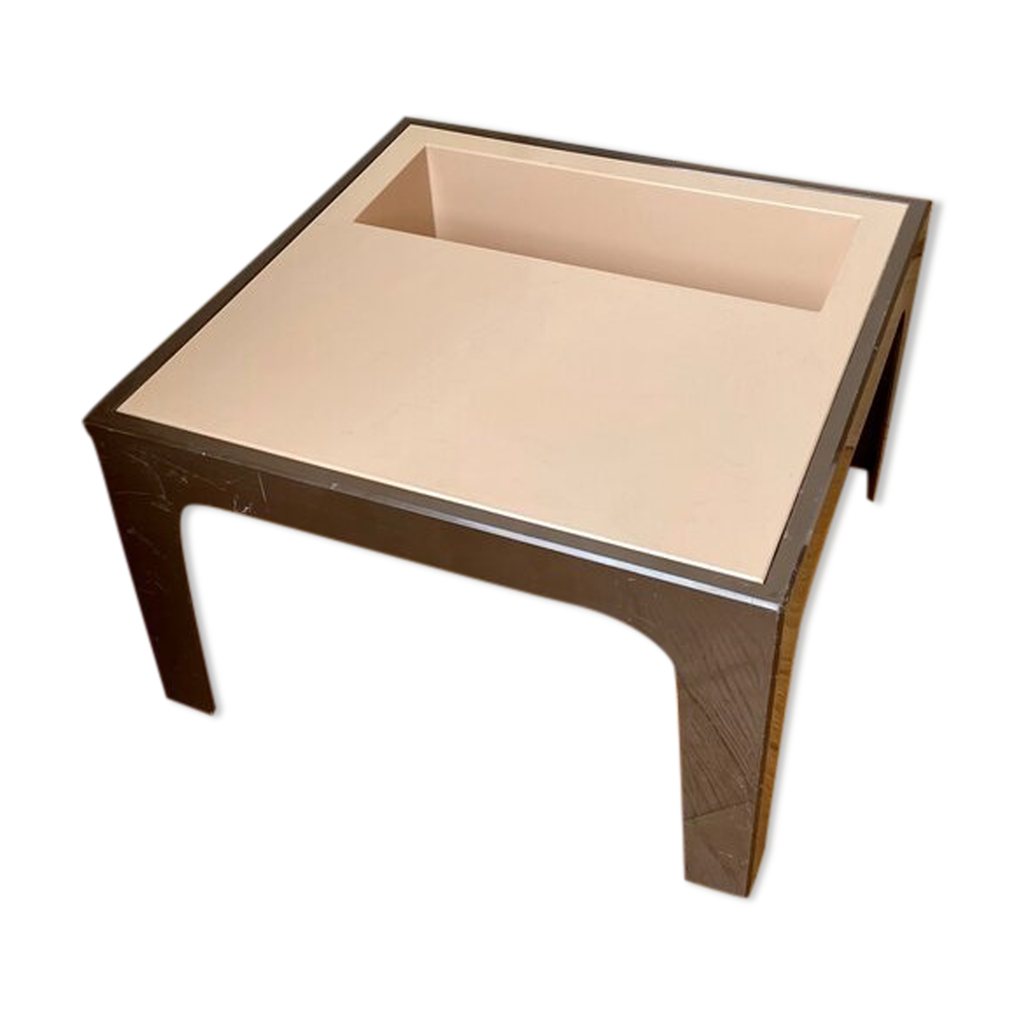 Beige and brown coffee table