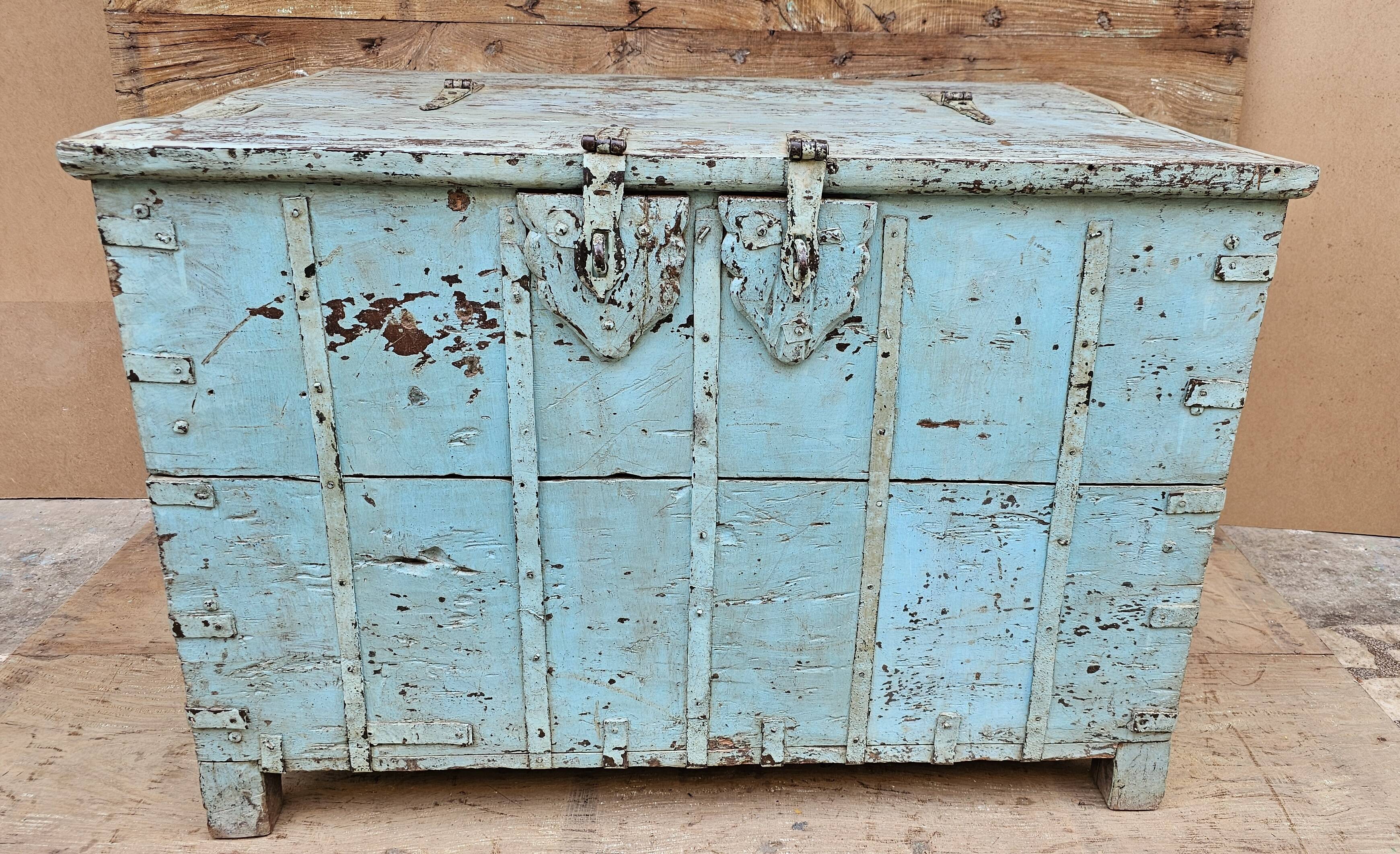 Antique Burmese teak dowry chest