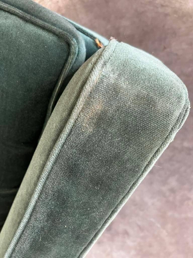 Fauteuil vintage turquoise avec franges