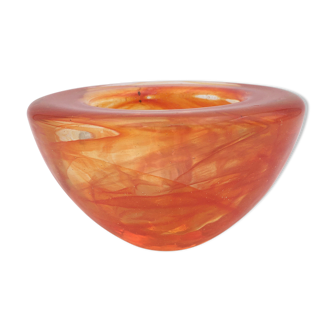 Kosta Boda, Atoll line, by Anna Ehrner- Photophore, orange blown glass cup - 1990s