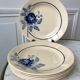 Set of 6 flat plates blue flowers Saint-Amand years 30-40