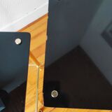 Pair of vintage 70s glass and brass sofa ends