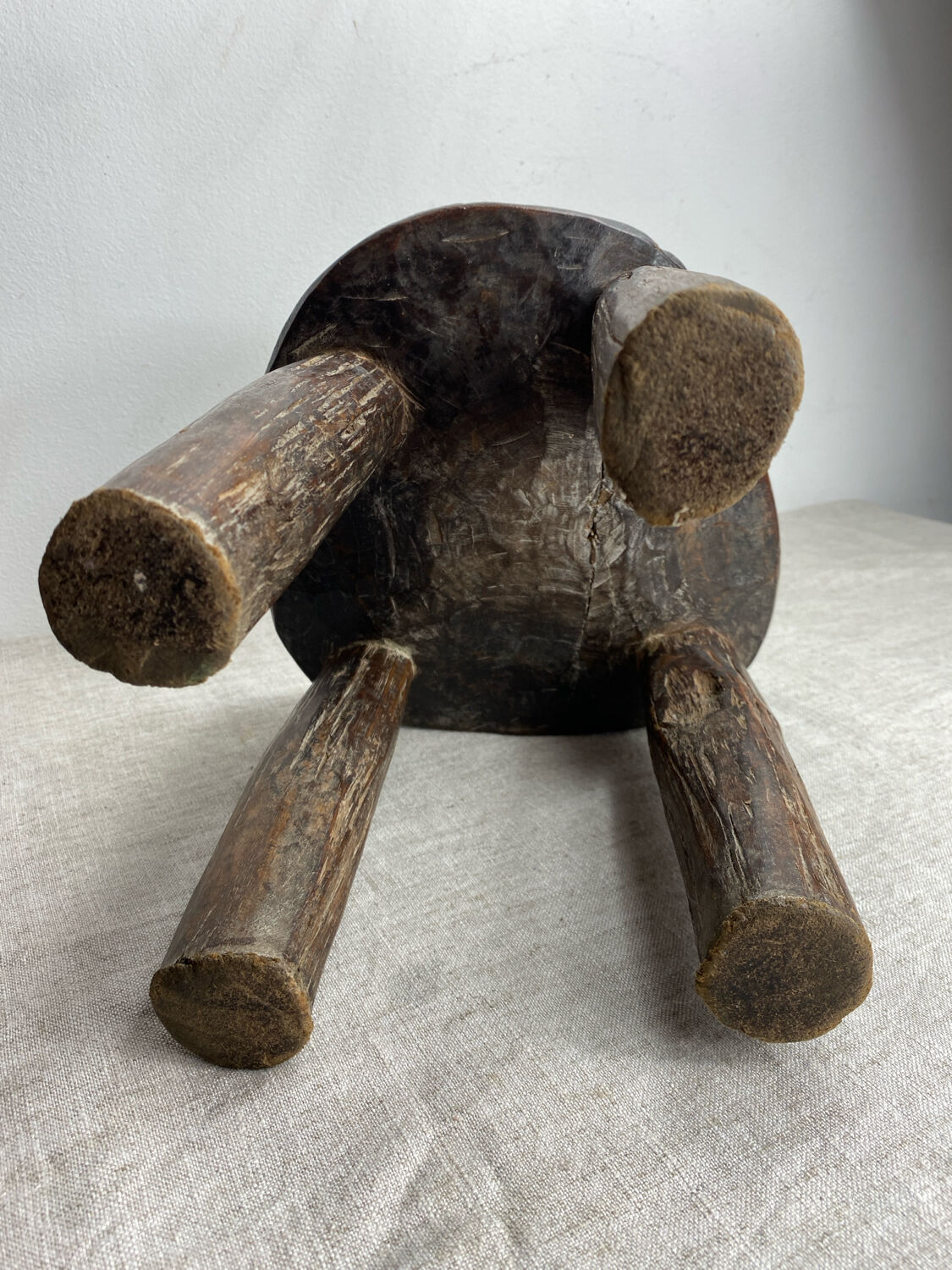 Lobi stool, made of solid wood, unique piece