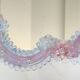 Iridescent blown glass mirror table/dressing table Murano. Floral patterns.
