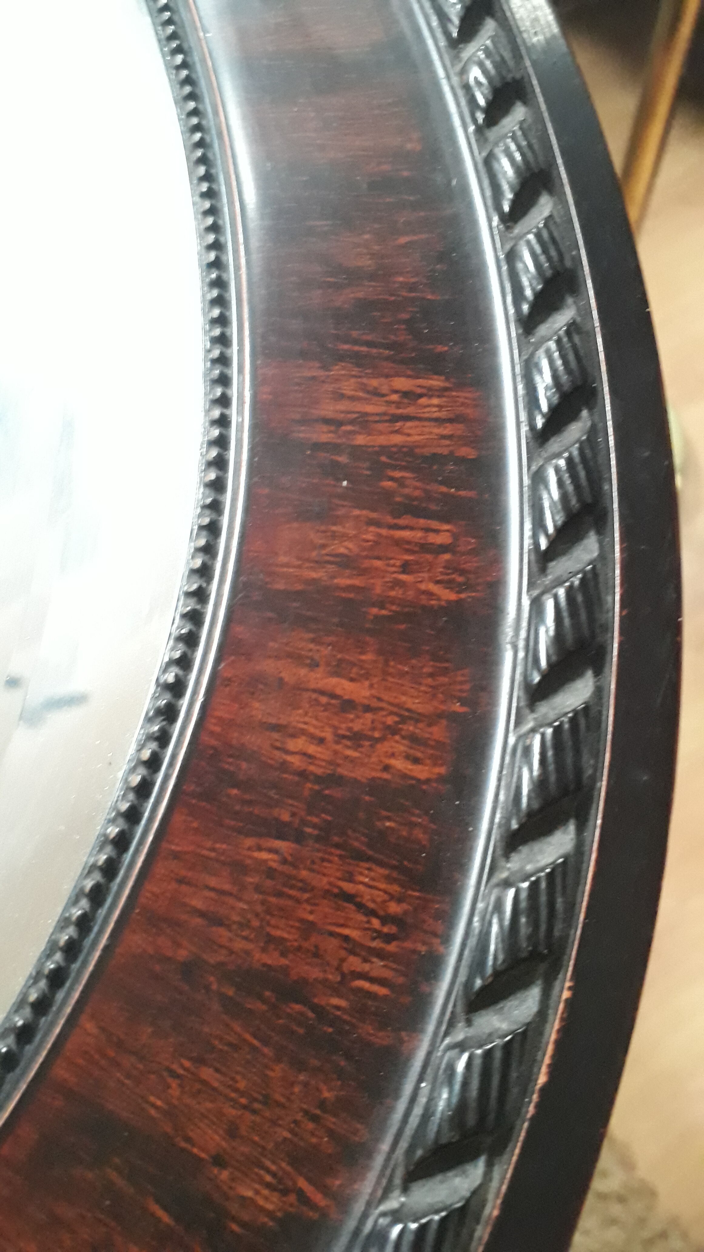 English style oval wooden mirror 79x52cm