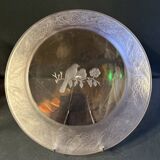 Serving dish – cast pink crystal – sweden