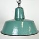 Industrial petrol enamel pendant lamp, 1960s
