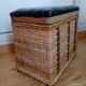 Tabouret de pêche en osier, coffre siège de pêcheur