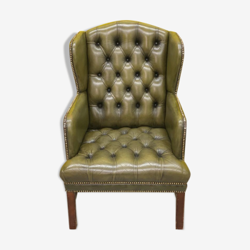 Vintage Chesterfield Wing Armchair