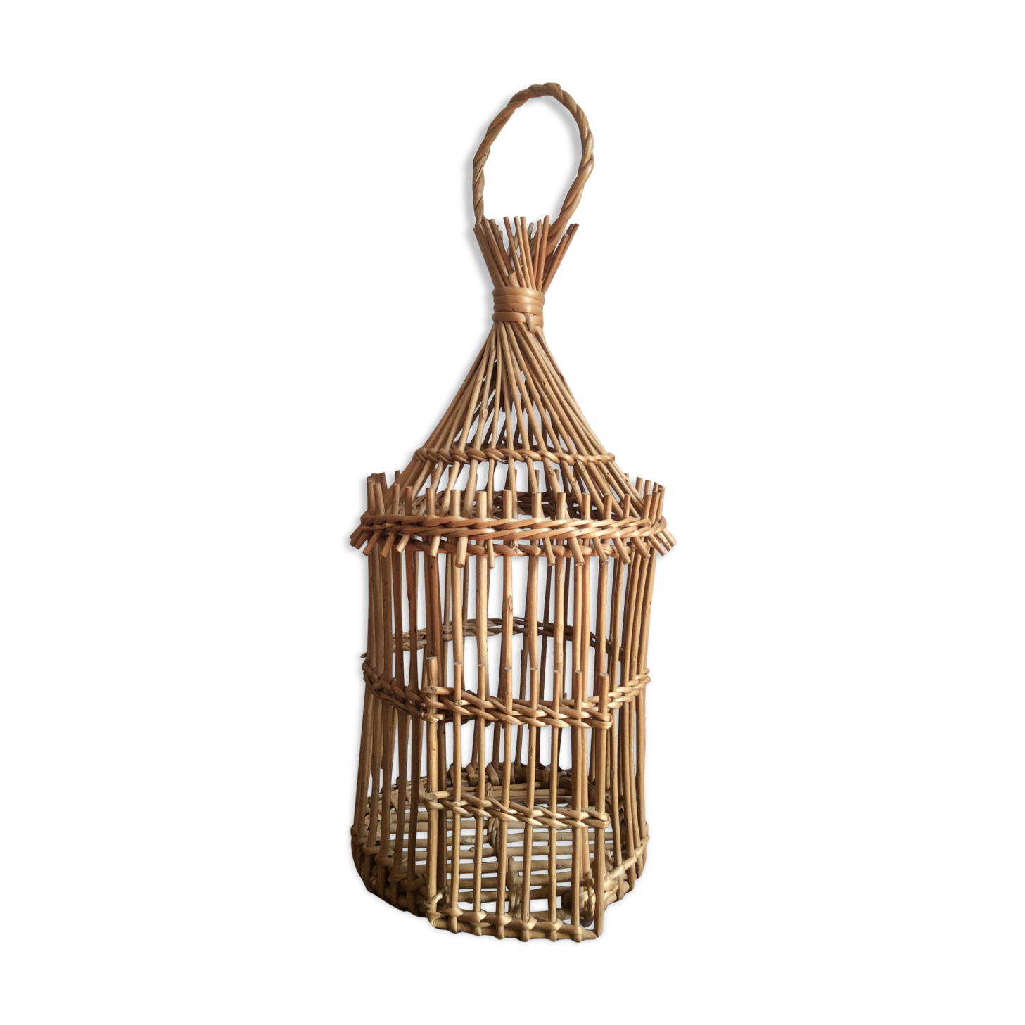 Vintage bird cage in rattan