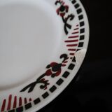 8 Terre de Fer dessert plates, “Damascus” model, Moulin des Loups and Hamage