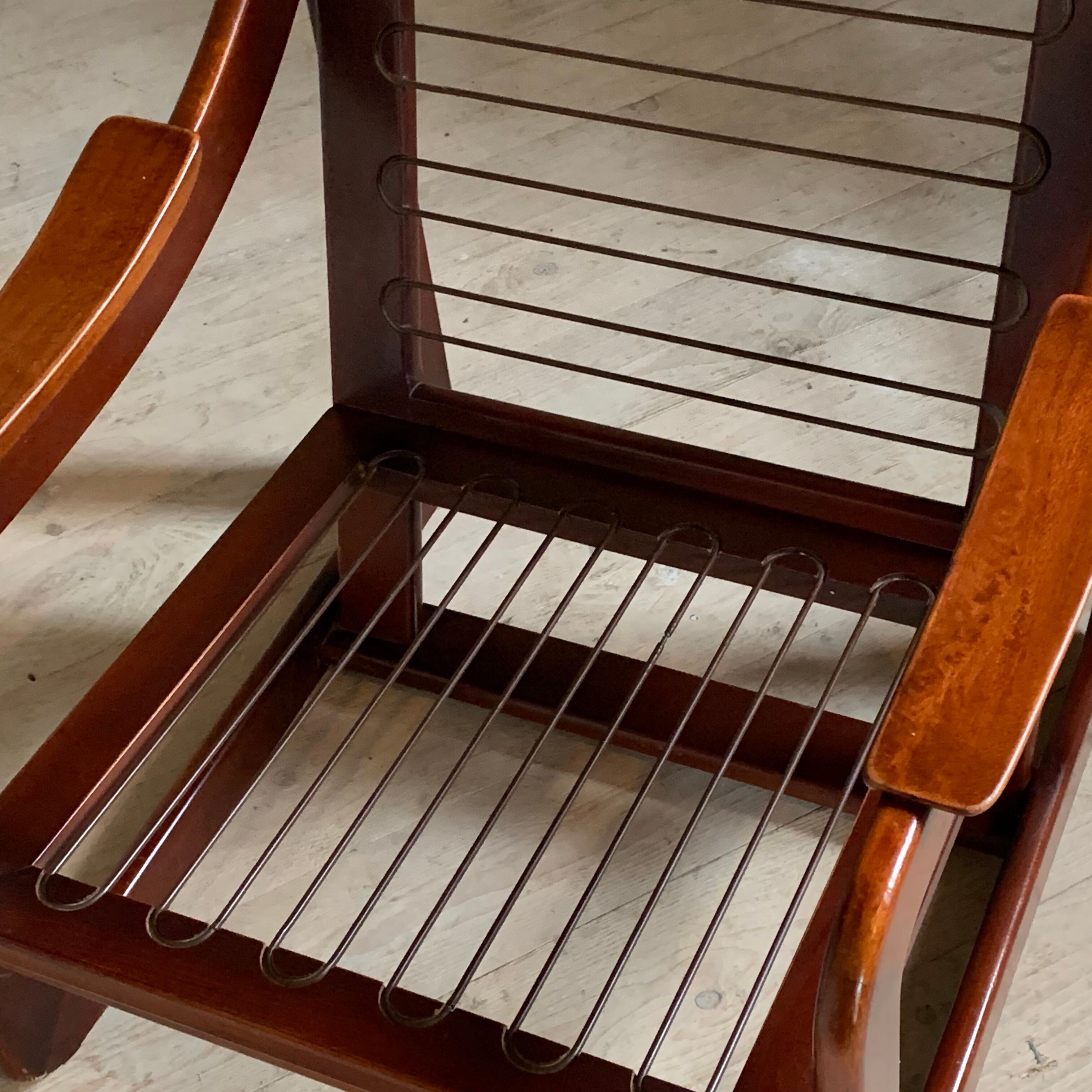 Armchair sleigh vintage 70s